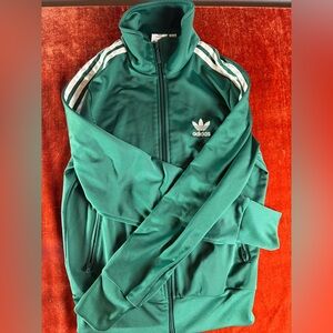 adidas Green Track Jacket with White Three-Stripes